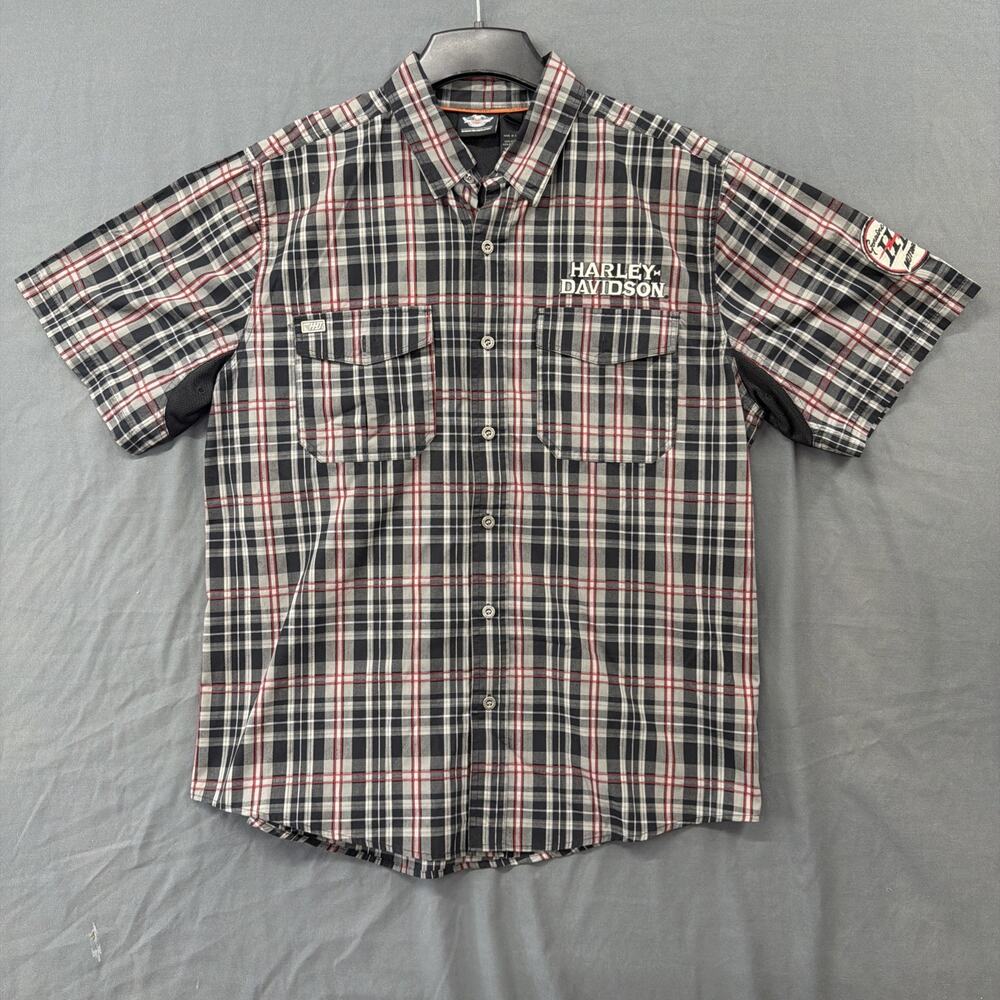 Harley Davidson Performance Plaid Shirt Mens XL Motorcycle Biker